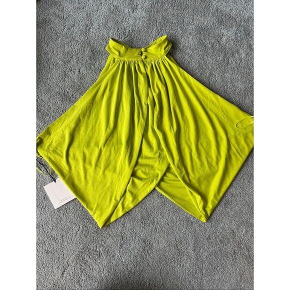 NWT Superdown Emani wrap crop top in chartreuse, Med $70 F11 - Picture 4 of 7